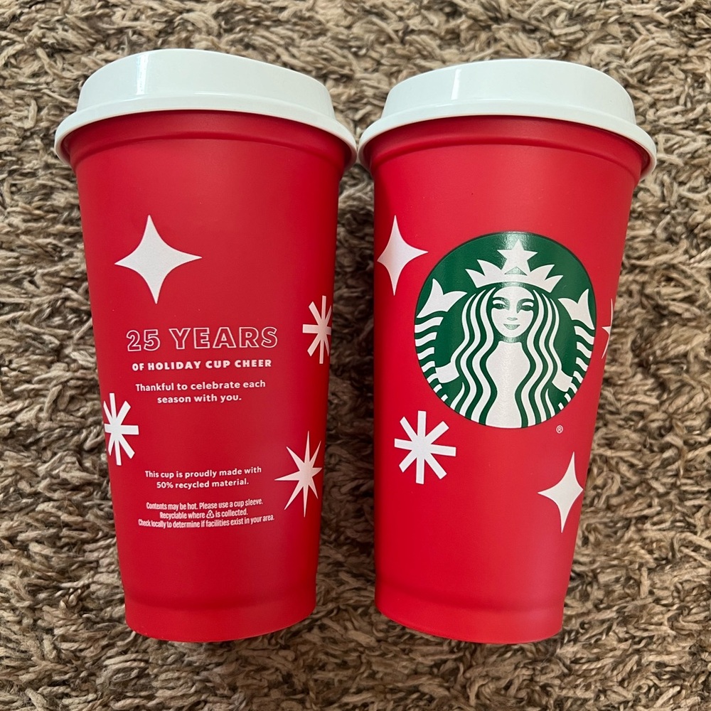 Starbucks 2022 25 years of holiday cup cheer 2-sets